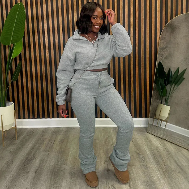 Women Shoes Joggers - Solid Casual Tracksuits Set Women Two