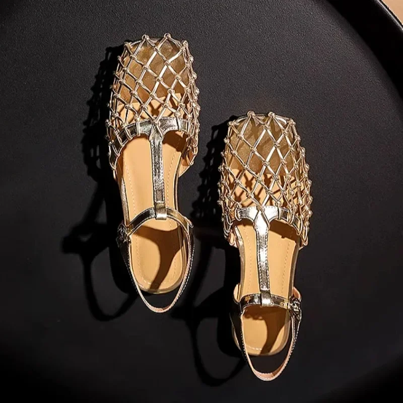 Women'S Shoes Trending 2025 - Women Weave Mesh Sandals Square Toe