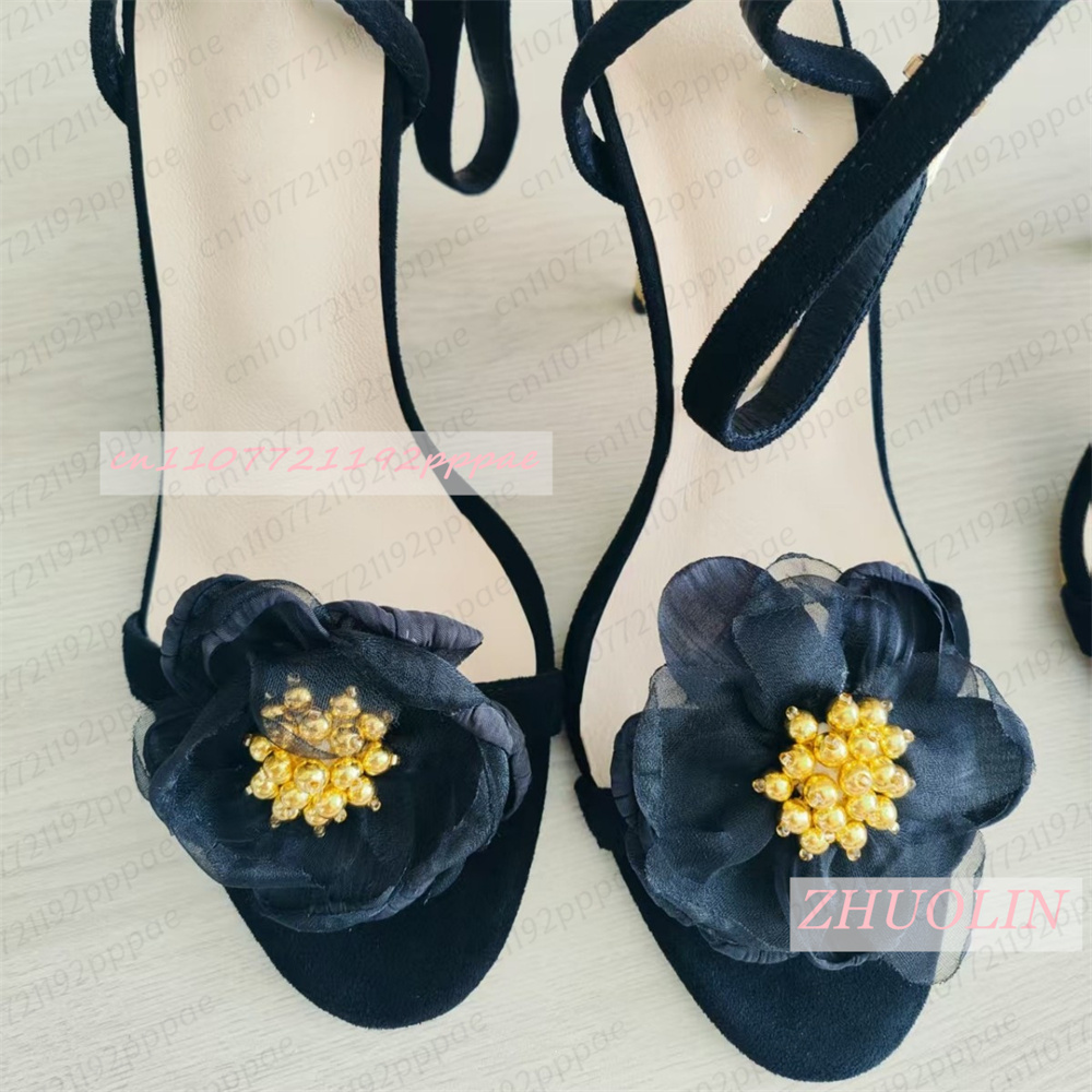 Women Black Tulle Flower Stile - Kids Shoes Women ulasan dan harga