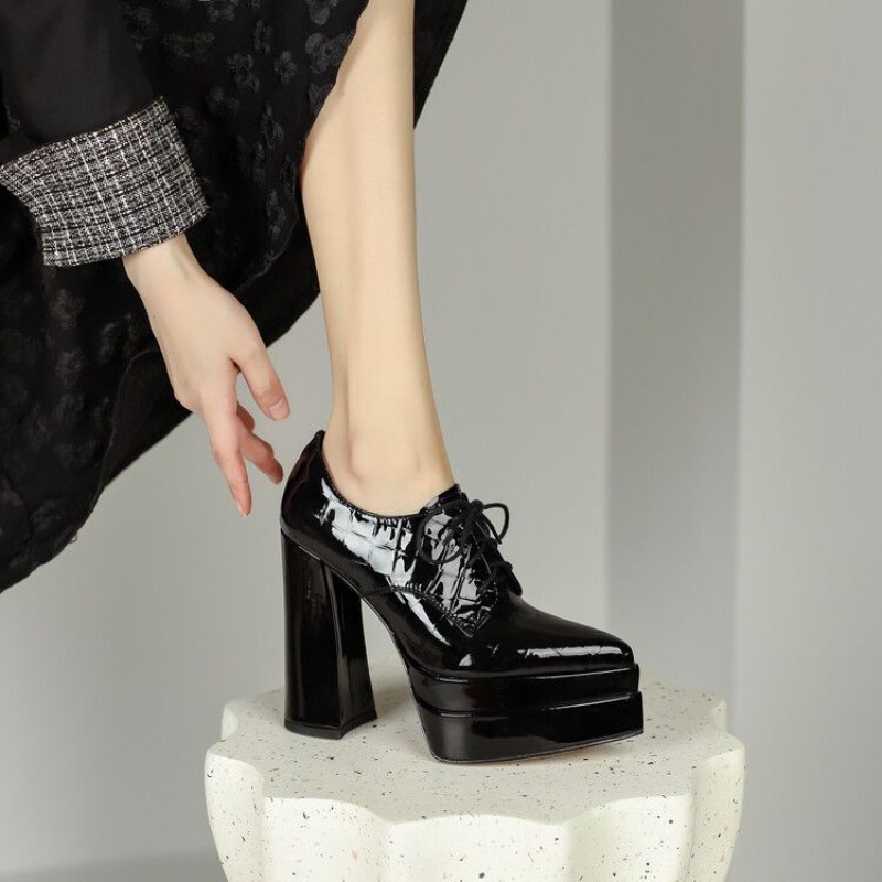 Pointed Toe Strappy High Heels - Patent Leather Pump ulasan dan harga