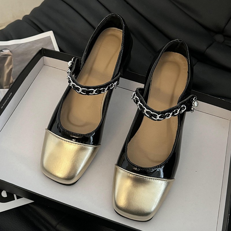 2026 Pearl Clasp Thick-Topped  - Slingback Pumps Women ulasan dan harga