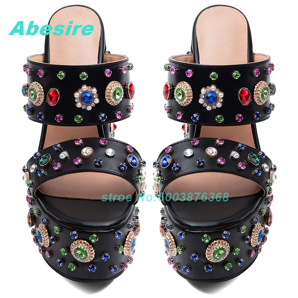 Multi‑Color Rhinestone Chunky‑ - Women'S Shoes Y2K ulasan dan harga