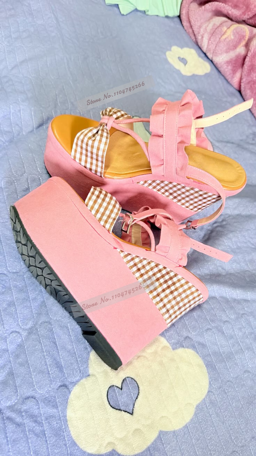 Pink Suede Wedge Platform Sand - Women'S Shoes Y2K ulasan dan harga