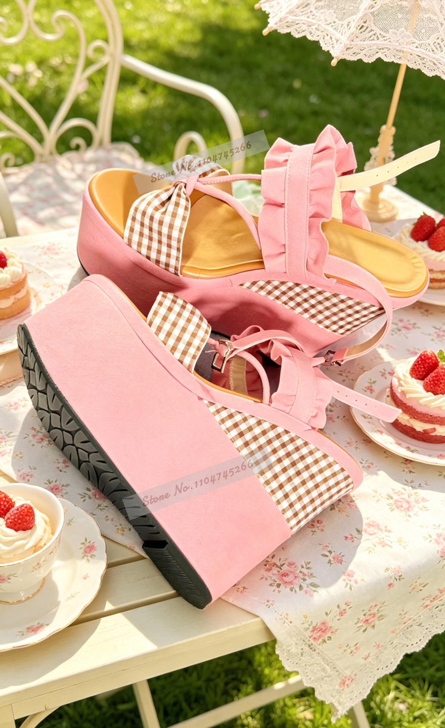 Pink Suede Wedge Platform Sand - Women'S Shoes Y2K ulasan dan harga