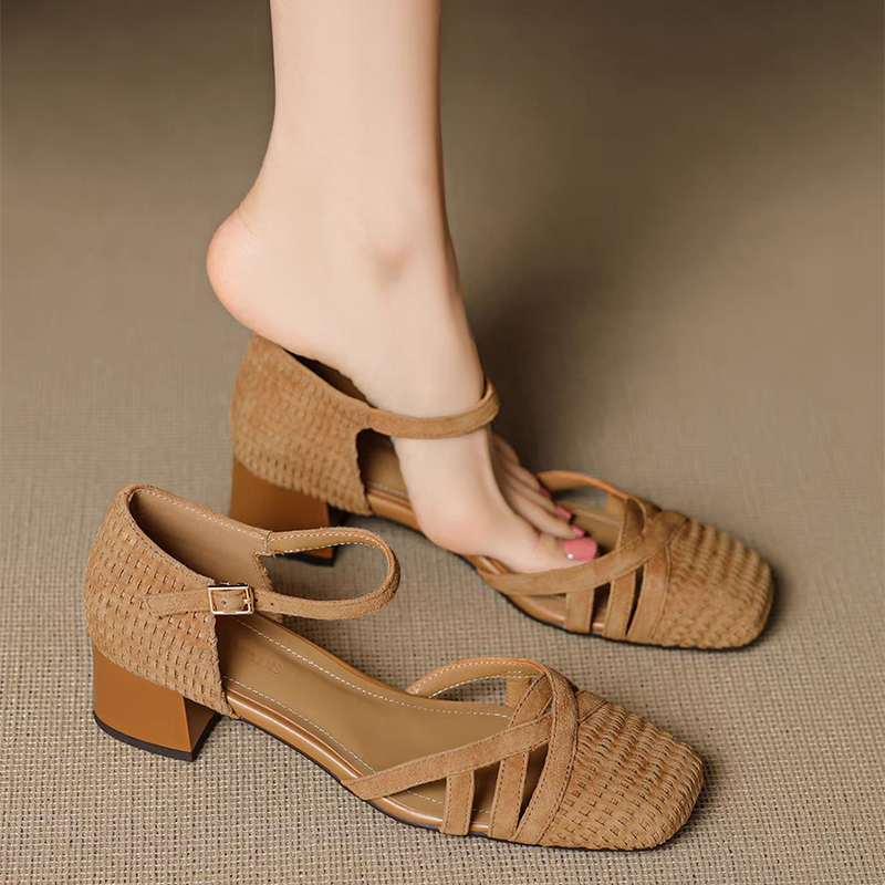 Retro Weave High Heel Sandals  - Women'S Shoes Veja ulasan dan harga