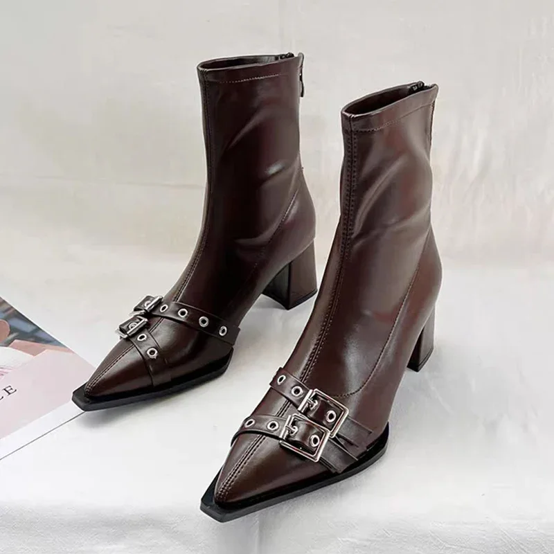 High Heels Ankle Boots Women C - Women'S Shoes Trending 2025 ulasan dan harga