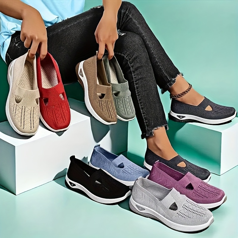 Womens Spring Summer Knit Slip - Women'S Shoes With Arch Support ulasan dan harga