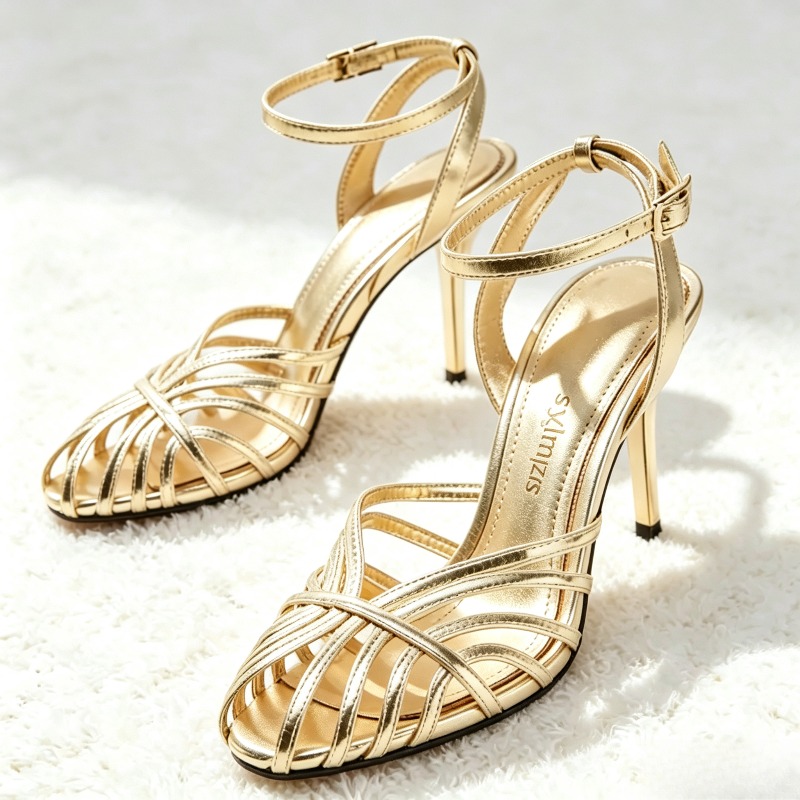 Sexy Gold Hollow Narrow Band H - Women Shoes Formal ulasan dan harga