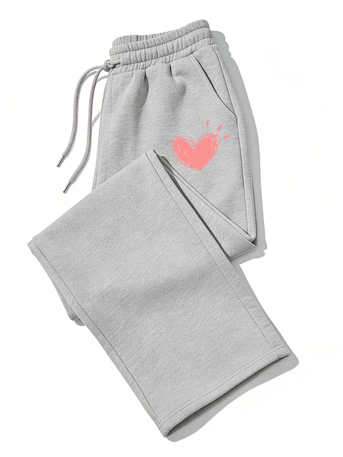 Women Cute Heart Printed Sweat - Women Shoes Joggers ulasan dan harga