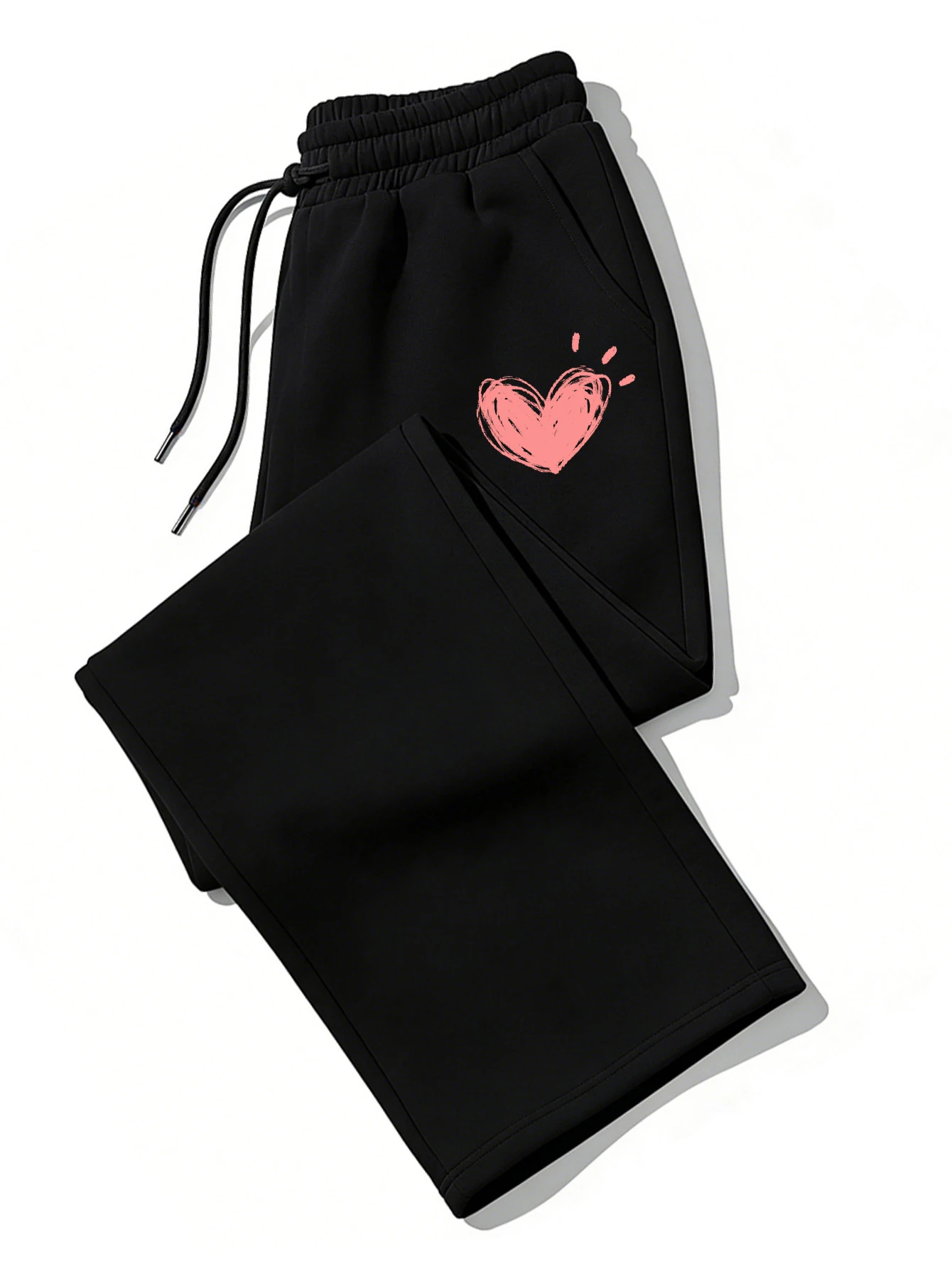 Women Cute Heart Printed Sweat - Women Shoes Joggers ulasan dan harga